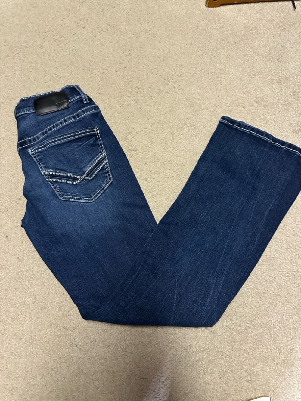 BKE Men's Straight Jeans in Indigo Blue Denim